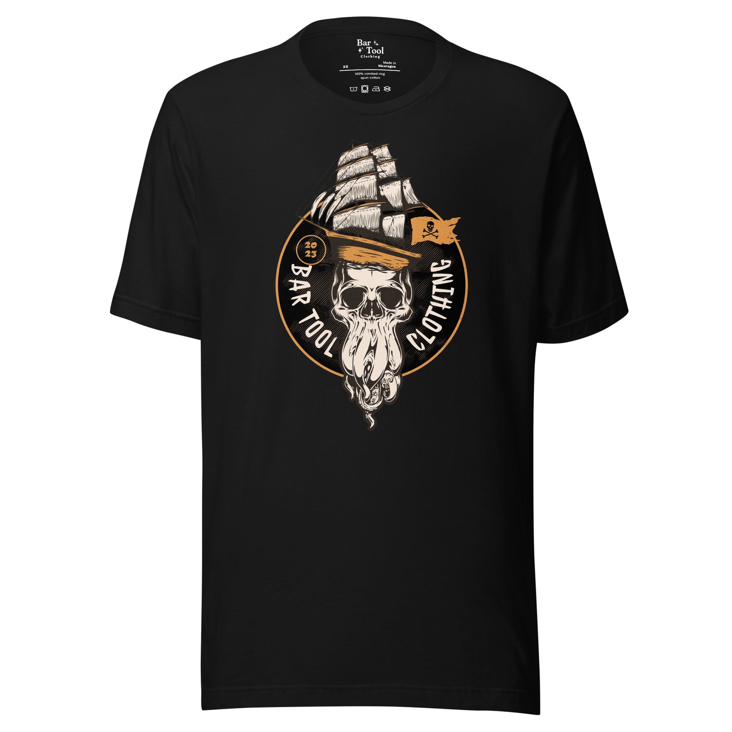 Squid Beard Pirate Front Graphic Unisex t-shirt