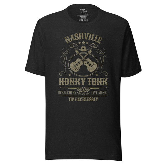 Nashville Honky Tonk Front Graphic Unisex t-shirt